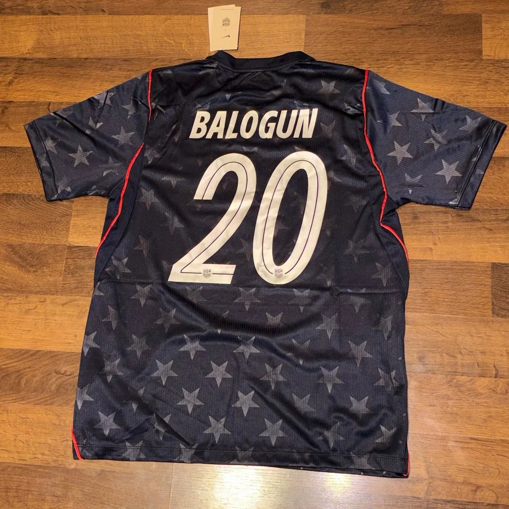 Nike USMNT Balogun 20 Away Soccer Jersey Navy Blue Star Mens Size L *Runs Small